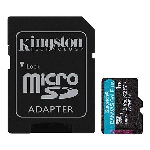Kingston SDCG4-1TB 1TB microSDXC Canvas Go Plus Gen4 200MB-s A2 U3 V30 Card + ADP Haf�za Kart�