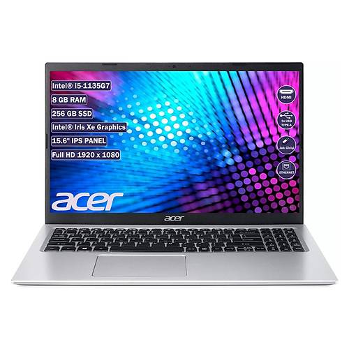 Acer Aspire 3 A315-58 Intel Core İ5-1135G7 8 Gb 256 Gb Nvme Ssd Freedos 15,6