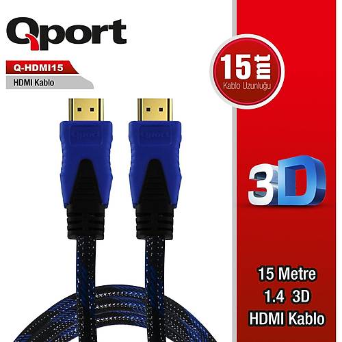 Qport Q-Hdm�15 15M V1.4 3D Alt�n U�lu Hdm� G�r�nt� Kablosu