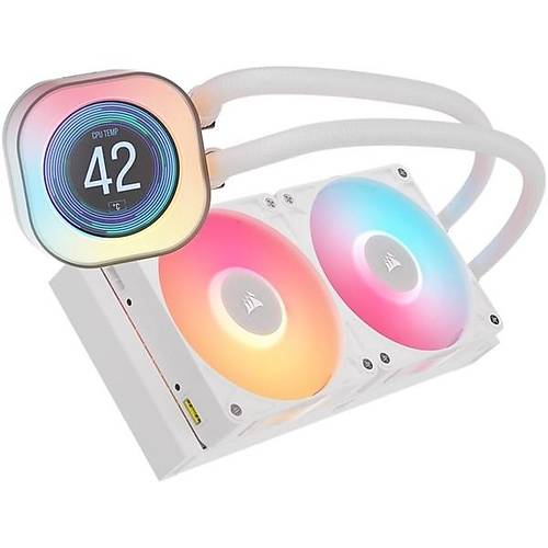 CORSAIR 240MM TITAN 240RX LCD CW-9061025-WW AM5-1851P  RGB SIVI SOUTMALI LEMC FANI BEYAZ