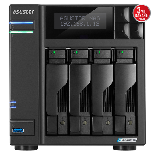 ASUSTOR LOCKERSTOR 4 Gen2 AS6704T-8GB CELERON N5105-8GB RAM-4diskli Nas Server (Disksiz)