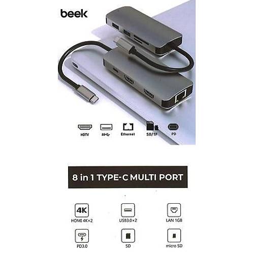 Beek Ba-Dck-Uc08Dh Beek 8 �n 1 Usb Tip C Docking Station