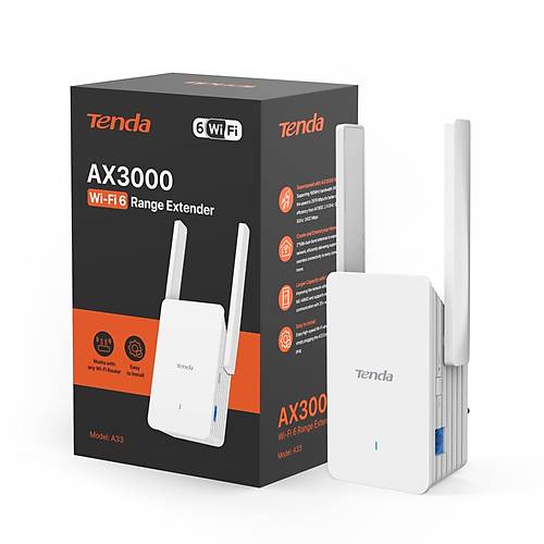 TENDA A33 WiFi6 10-100-1000 2 ANTEN MENZL ARTTIRI