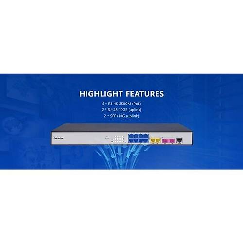FOREDGE 8port POE PS3008XGPSH 8-2.5 GBE-2-10 GBE 2-10GBE SFP 250W LAYER3 Y�NET�LEB�L�R SWITCH