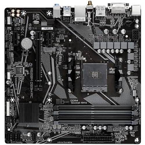 GIGABYTE A520 A520M-DS3H-AC WIFI DDR4 HDMI-DP-DVI PCIE 4.0 AM4 MATX