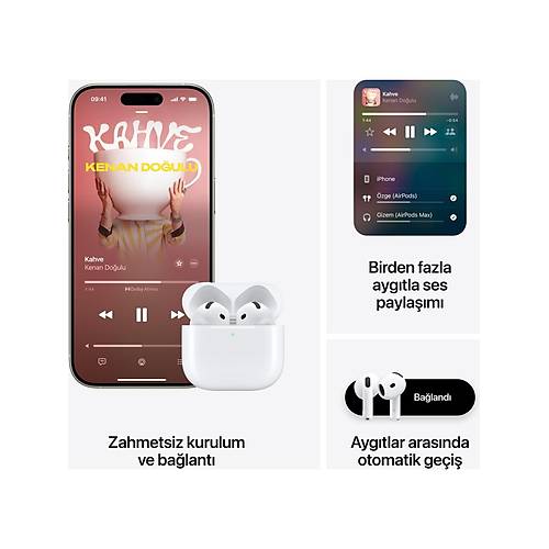 Apple AirPods 4. Nesil ANC Bluetooth Kulakl Beyaz MXP93TU-A