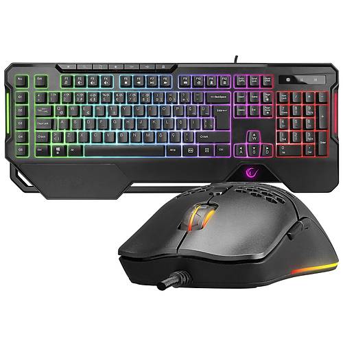 Rampage Km-R96 Elemental Siyah Rgb Ayd�nlatmal� Q Oyuncu  Klavye Ve Mouse Gaming Set 7200Dp�