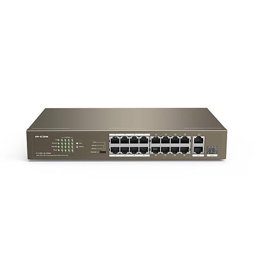 IP-COM F1118P-16-150W 16 PORT 10-100+2X1GB SFP-1XRJ45 COMBO 150W POE RACKMOUNT SWITCH