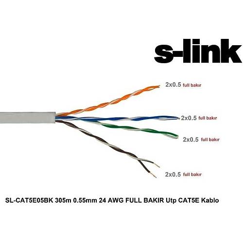 S-Lnk Sl-Cat5E04 Cat5 Utp ( 305 Metre ) 24 Awg Network Kablosu