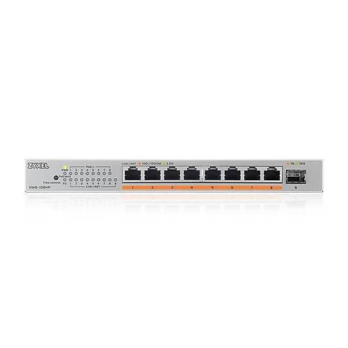ZYXEL 8port XMG-108HP 2.5 GIGABIT 1-SFP 10GBE 100W Y�NET�LEMEZ POE SWITCH