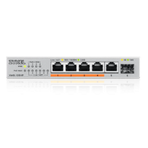 ZYXEL XMG-105HP 5 PORT 2.5G + 1G SFP+ 70W PoE++ MULTIGIGABIT YONETILEMEZ DESKTOP SWITCH