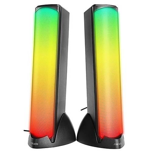 MIKADO MD-183 2.0 3W*2 Bluetooth Siyah RGB Ayd�nlatmal� USB + 3.5mm USB 5V Speaker Hoparl�r