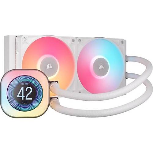 CORSAIR 240MM TITAN 240RX LCD CW-9061025-WW AM5-1851P  RGB SIVI SOUTMALI LEMC FANI BEYAZ