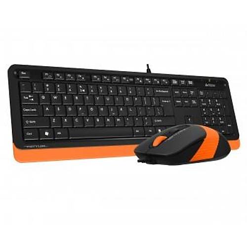 A4 Tech F1010 Q Usb Turuncu Mm Klavye+Optik Mouse