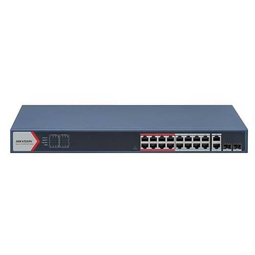 HIKVISION 16port 230w FULL PoE DS-3E1318P-EI 10-100 2X SFP Y�netilebilir Switch