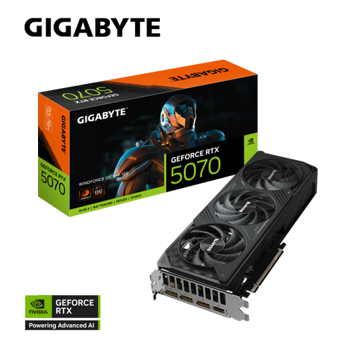 GIGABYTE GV-N5070WF3OC-12GD WINDFORCE OC SFF 12GB Geforce RTX5070 GDDR7 192bit HDMI 3xDP 16x Ekran Kart