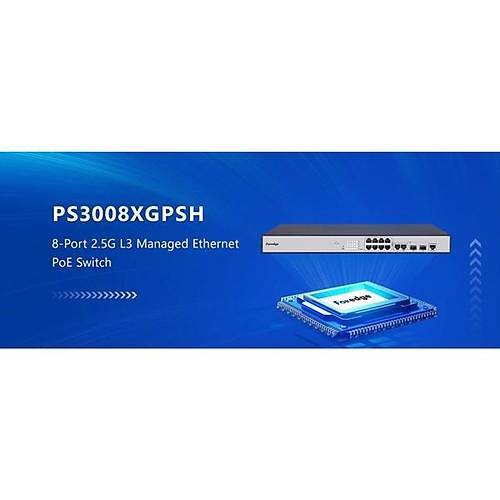 FOREDGE 8port POE PS3008XGPSH 8-2.5 GBE-2-10 GBE 2-10GBE SFP 250W LAYER3 Y�NET�LEB�L�R SWITCH