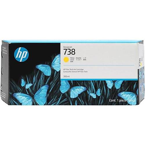 Hp 676M8a (738) 300 Ml Yellow Des�gnjet Ink Cartr�dge