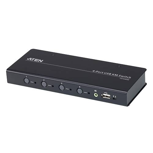 Aten Aten-Cs724Km  4-Port Usb Snrsz Gei mkan Tanyan Km (Klavye/Mouse) Switch (Kablolar Dahil)
