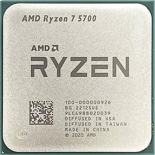 AMD RYZEN 7 5700 20MB 8�ekirdekli VGA YOK AM4 65w Kutusuz+Fans�z