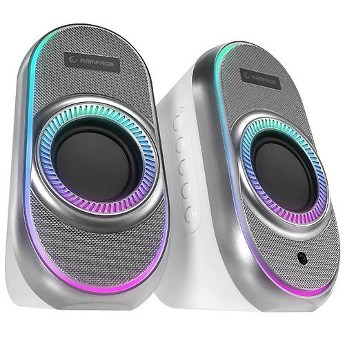 Rampage Rms-X3 2.0 6W Bluetooth �zellikli Beyaz Multimedia Rgb I��kl� Gaming Usb Speaker