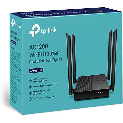 Tp-L�nk Archer C64 Ac1200 Wireless Mu-M�mo Wifi Router