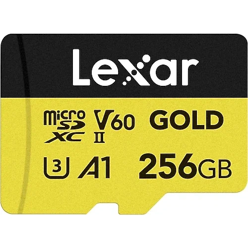 LEXAR 256GB LMSGOLD256GBNNNG MICROSD GOLD MICROSDXC UHSIICARDS UP TO 280MB-S READ 180MB-S WRITE C10 A1 V60 U3