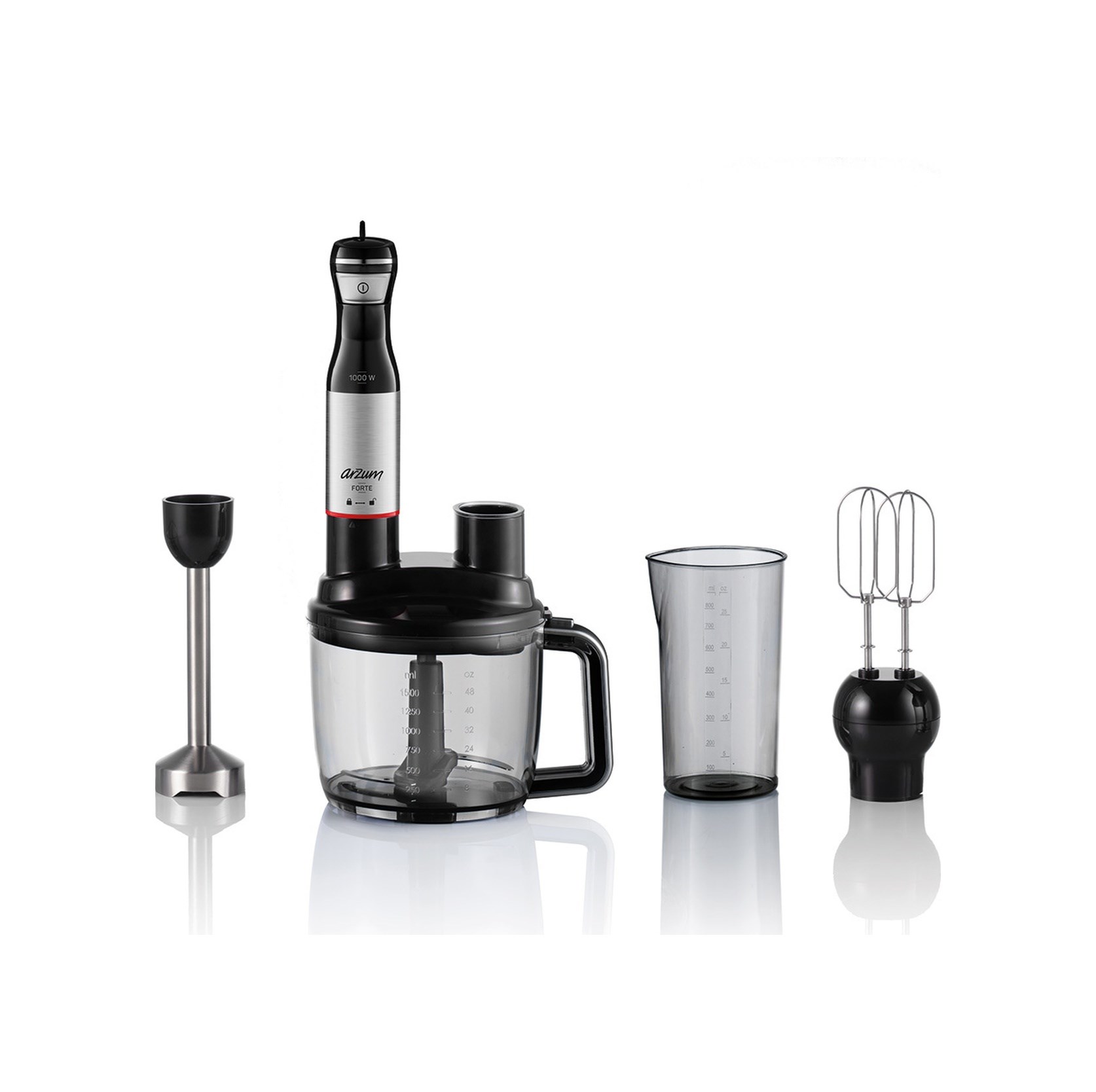 Arzum AR1157-S Forte 1000 Watt Multi Blender Seti Siyah - 5 Fonksiyonlu