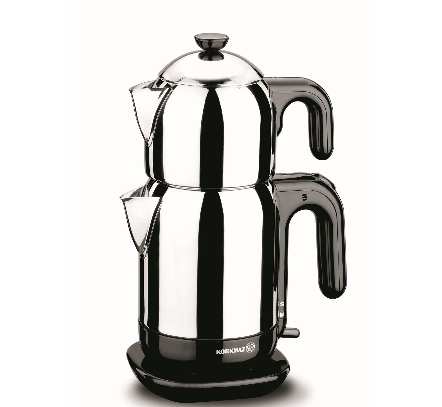 Korkmaz A369 Demtez Inox Siyah 1600 W Çelik Çay Makinesi