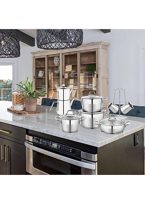 Schafer Mamma Mia 15 Parça Çelik Çeyiz Tencere Seti Inox