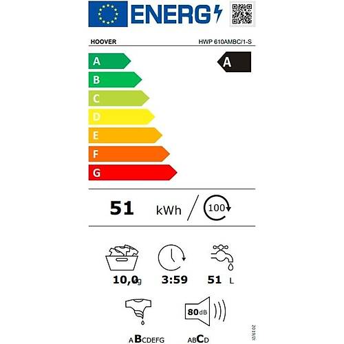 Hoover HWP 610AMBC / 1-S 10 kg Wi-Fi Ba�lant�l� 1600 Devir �ama��r Makinesi