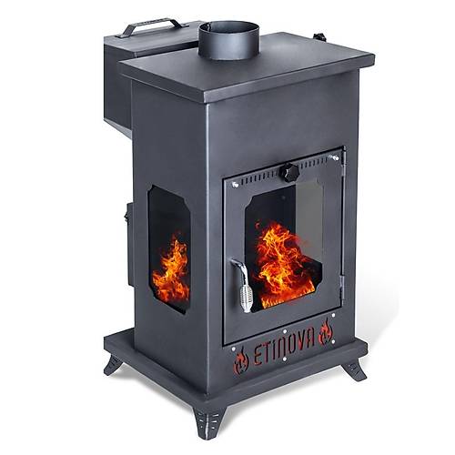 Etinova Eti-K6 Kk  Taraf Caml Frnsz Odun ve pelet yakan  mine Tipi Soba