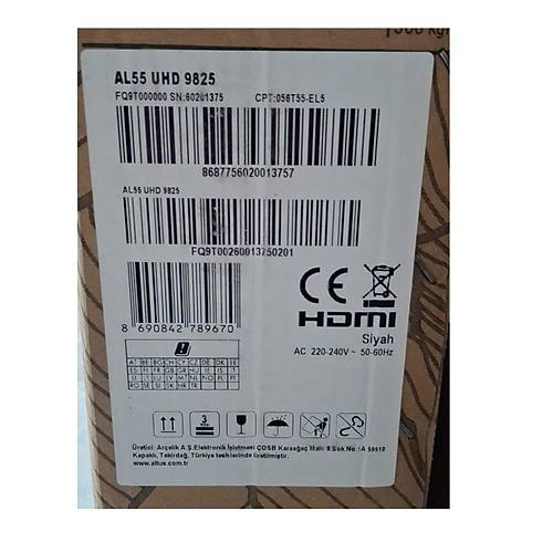 ALTUS AL55 9825 55'' 140 Ekran Uydu Al�c�l� 4K Ultra HD Google LED TV