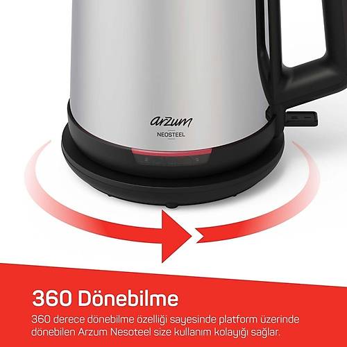 Arzum AR3158 Neosteel 1.8 L �ay Makinesi Inox