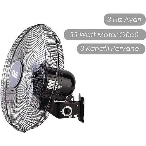 Cvs Vs-68 Duvar Tipi Vantilatr 18'' - Metal Pervaneli 3 Kademeli Vantilatr 46 cm