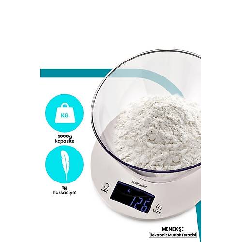 Goldmaster Meneke Geni Led Ekranl Dokunmatik Dijital Hassas 1gr-5kg Mutfak Tarts Terazisi