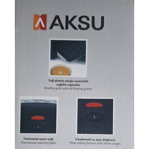 Aksu Tost T 34 Ken Grill Granit Tost Makinesi 1800W - K�rm�z� Renk
