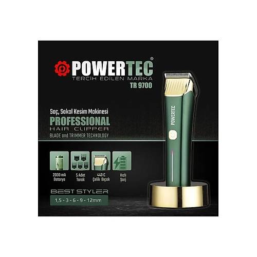 Powertec TR-9700 Profesyonel Sa Sakal Tra Makinesi