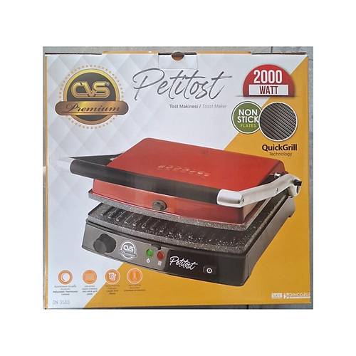 Cvs DN 3565 Petitost QuickGrill Tost Makinesi K�rm�z� Renk - 2000W