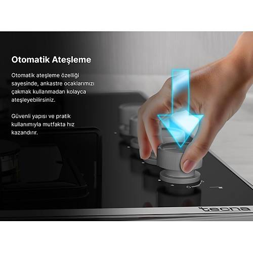 Tecna S�o 604X 4 G�zl� Gazl� Set �st� Ocak Inox - Do�algazl�