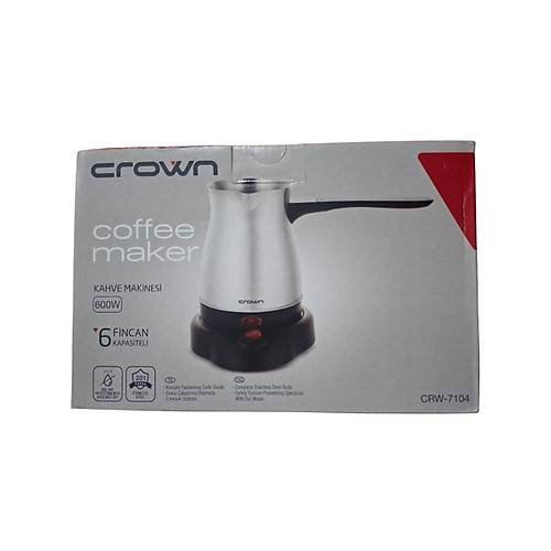 Crown CRW-7104 T�rk Kahve Makinesi 6 Fincan  Kapasiteli - 600 W