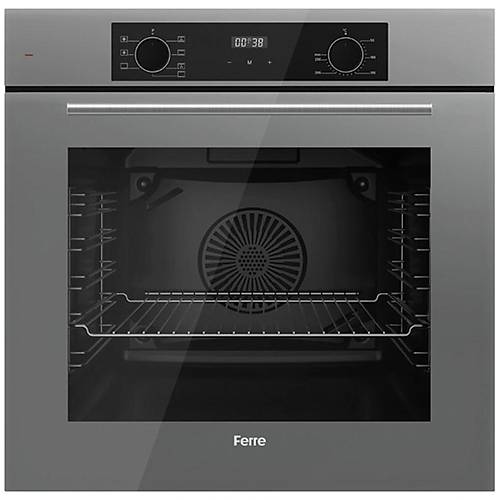 Ferre Flowart QBL63CPR-SS208-D079 7 Prog. Dijital Turbo Ankastre Set - Gri