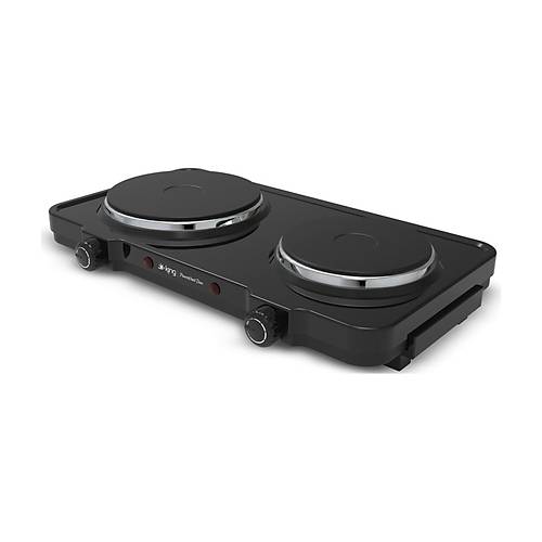 King K2104 Powerheat Duo Elektrikli  D�k�m Ocak Siyah