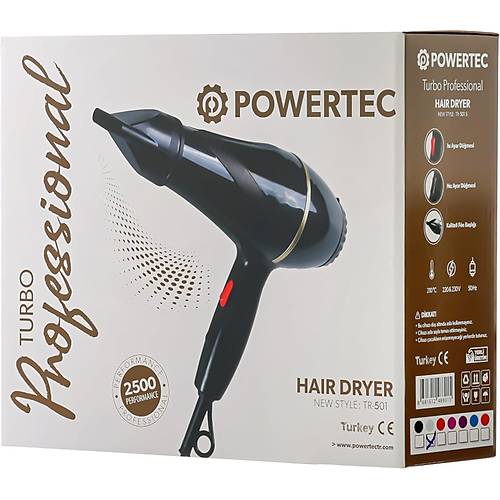 Powertec TR-501 Sa Kurutma Fn & Sa Kurutma Makinesi Siyah