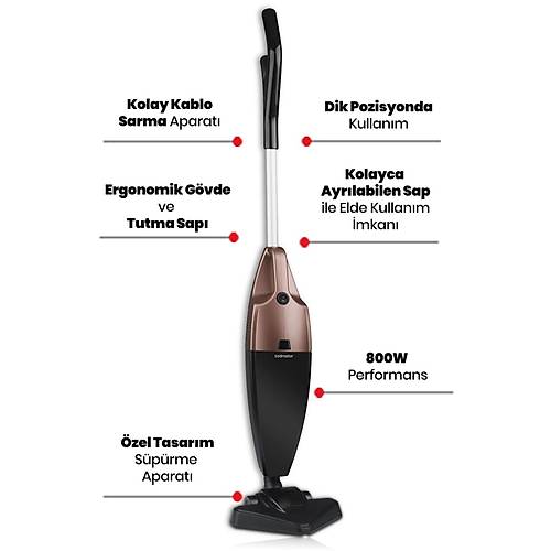Goldmaster GM-7565G Vakum Dik Elektrikli S�p�rge - Gold renk