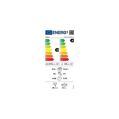 Hoover HBWR 4138BL10-17 13 kg Y�kama 8 kg Kurutma Wi-Fi Ba�lant�l� 1400 Devir �ama��r Makinesi