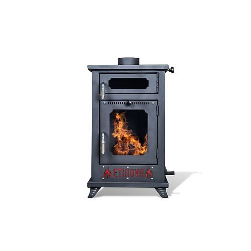 Etinova Eti-K8 K���k �� Taraf� Caml� F�r�nl� Odun ve Pelet yakan  ��mine Tipi Soba