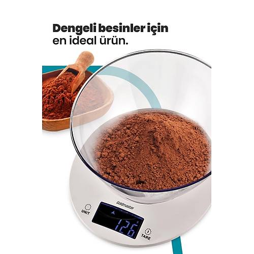 Goldmaster Meneke Geni Led Ekranl Dokunmatik Dijital Hassas 1gr-5kg Mutfak Tarts Terazisi