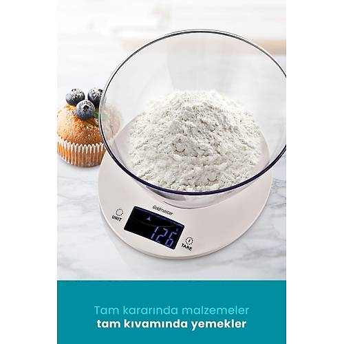 Goldmaster Meneke Geni Led Ekranl Dokunmatik Dijital Hassas 1gr-5kg Mutfak Tarts Terazisi
