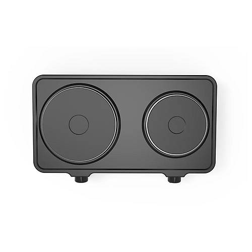 King K2104 Powerheat Duo Elektrikli  D�k�m Ocak Siyah